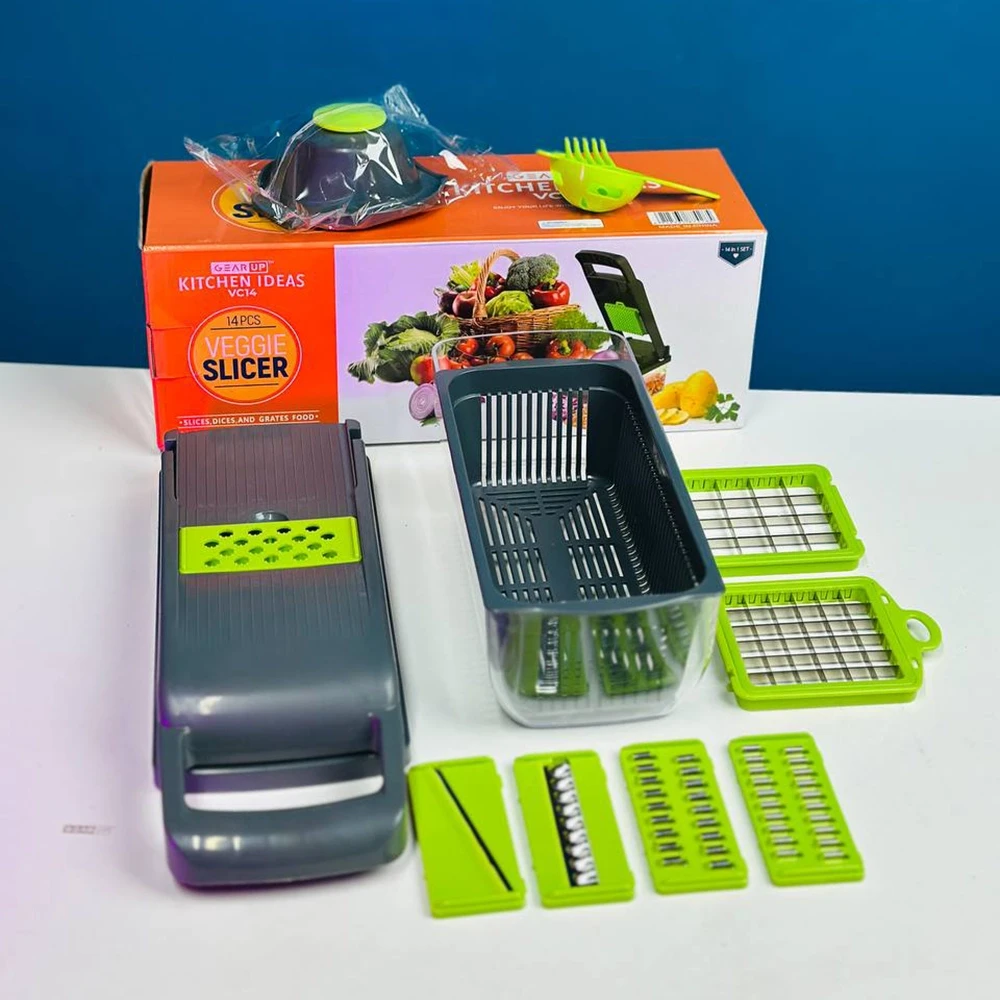 GearUP VC14 Premium 14-in-1 Vegetable and Fruits Multifuction Cutting Slicer Kitchen Tools
